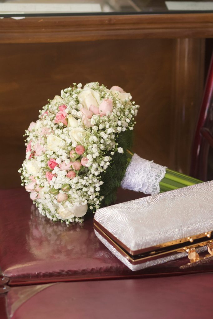 a bouquet of flowers sitting on top of a table